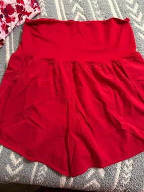 Zenana Outfitters Red High-Waist Shorts Built in Brief - 1X